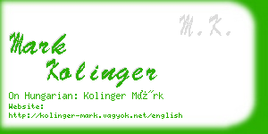 mark kolinger business card